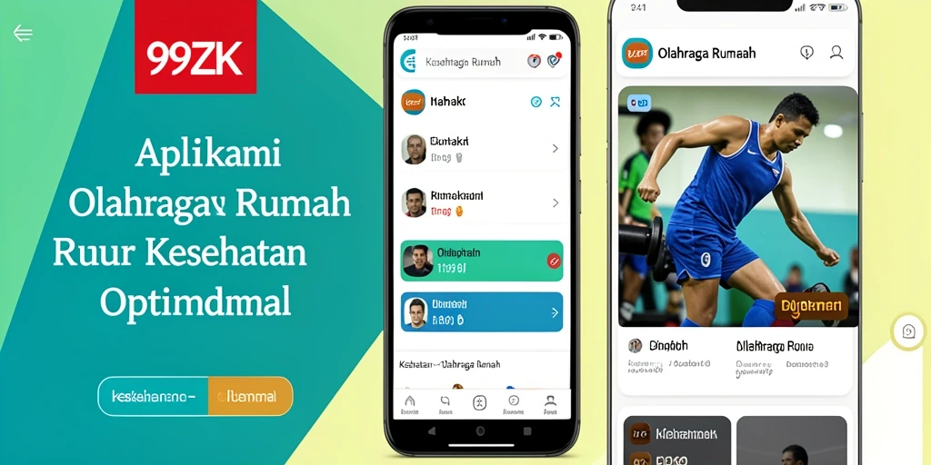 Antarmuka aplikasi 99ZK menampilkan latihan olahraga yang mudah diikuti.