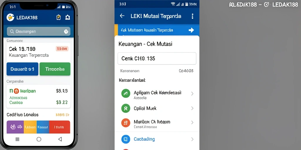 Antarmuka aplikasi LEDAK188 yang menunjukkan mutasi rekening.