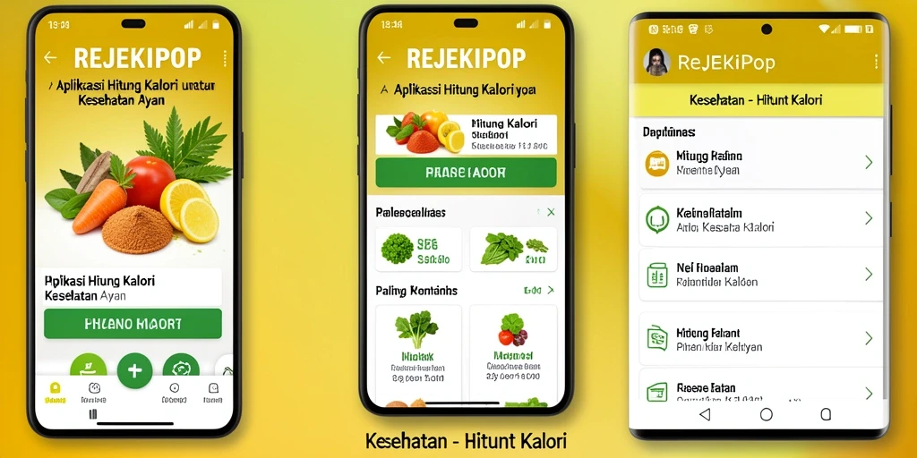 Antarmuka aplikasi REJEKIPOP dengan fitur Hitung Kalori yang mudah digunakan.