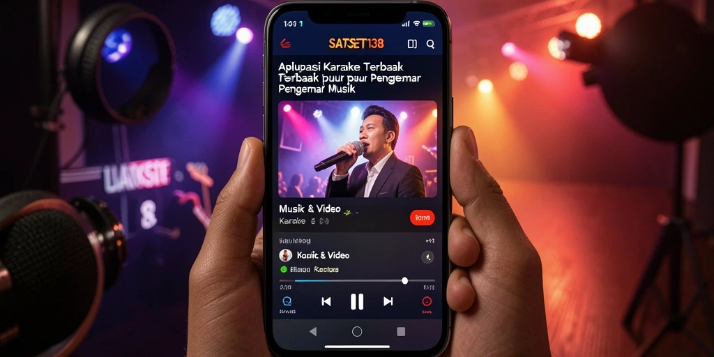 Tampilan antarmuka aplikasi SATSET138 dengan fitur karaoke yang menarik.